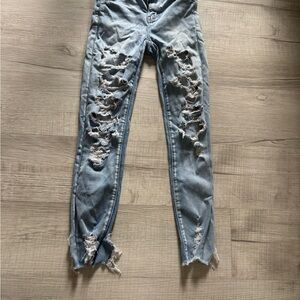 American Eagle Outfitters Ripped Light Blue Skinny Jeans